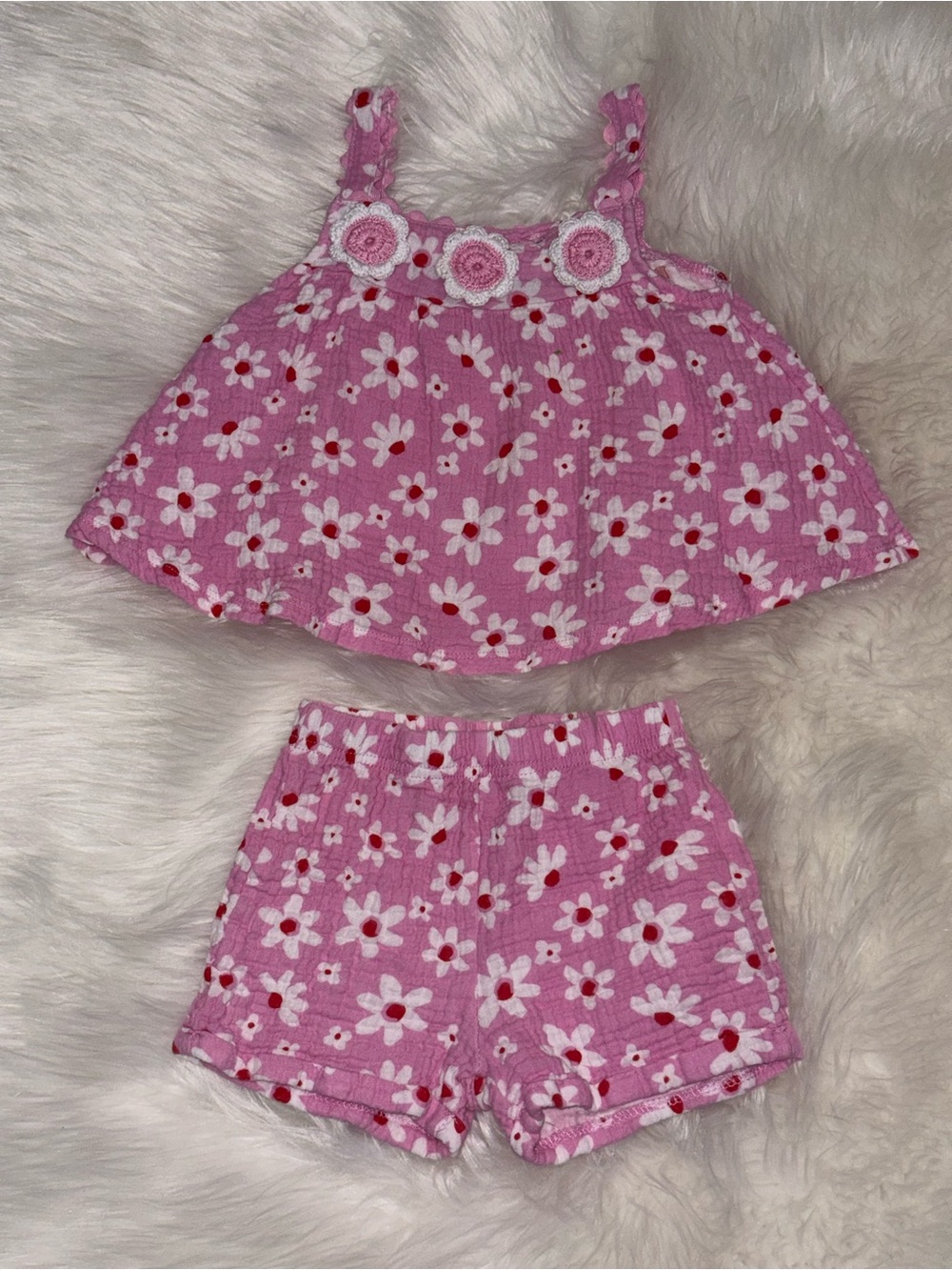 Madison Layne Girls 2 Pc Outfit Set Size 3T Pink Floral Tank Top Shorts